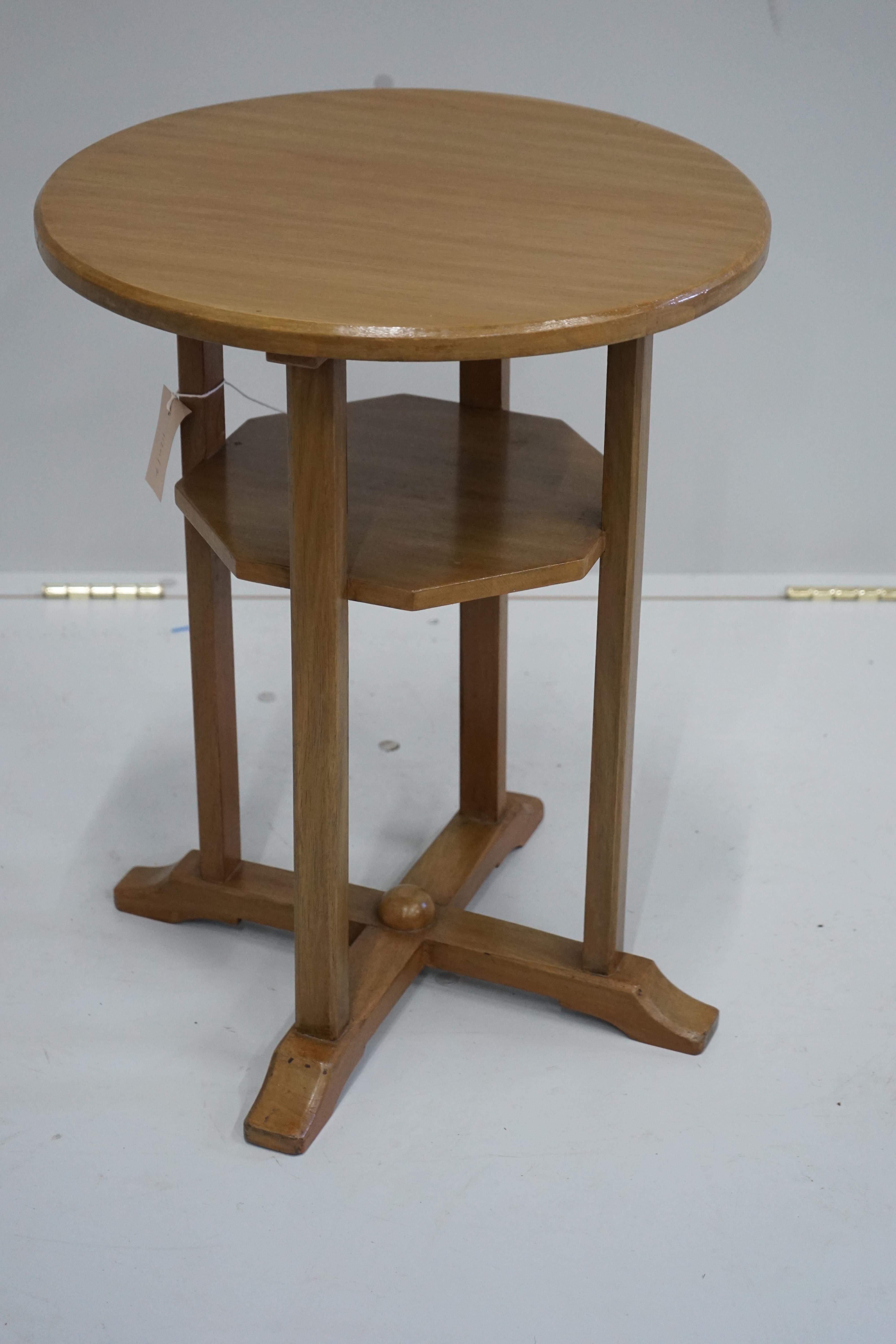 A Heals two tier table, diameter 45cm, height 58cm